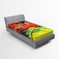 thumbnail image 1 of Ambesonne Flamingo Fitted Sheet, Birds in the Air Art, Twin Size, Multicolor, 1 of 2