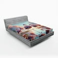 thumbnail image 1 of Ambesonne Flamingo Fitted Sheet, Blush Atmosphere Birds, Queen Size, Pale Pink Soft Blue, 1 of 3