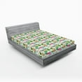 thumbnail image 1 of Ambesonne Flamingo Fitted Sheet, Fresh Exotic Jungle, Full Size, Multicolor, 1 of 3