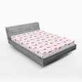 thumbnail image 1 of Ambesonne Flamingo Fitted Sheet, Tropic Birds and Spots, Full Size, Hot Pink Blush, 1 of 3