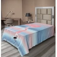 thumbnail image 1 of Ambesonne Flamingo Flat Sheet, Birds in Love Lake, TwinXL Size, Pink Blue, 1 of 1