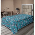 thumbnail image 1 of Ambesonne Flamingo Flat Sheet, Colorful Animals Swirls, Twin Size, Multicolor, 1 of 1
