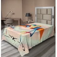 thumbnail image 1 of Ambesonne Flamingo Flat Sheet, Valentines Funky Birds, Twin Size, Multicolor, 1 of 1