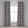 thumbnail image 1 of Ambesonne Flamingo Grommet Curtain, Orchid Palm, 50" x 72", Coral Black Grey, 1 of 6