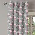 thumbnail image 1 of Ambesonne Flamingo Grommet Curtain Single Panel, Tree Leaves Wildlife, 50"x60", Grey Rose Pink, 1 of 5