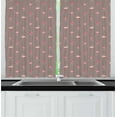 thumbnail image 1 of Ambesonne Flamingo Kitchen Curtains, Exotic Birds Checkered, 55"x45", Warm Taupe Peach Pink, 1 of 1