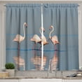 thumbnail image 1 of Ambesonne Flamingo Kitchen Curtains, Wild Birds in Water Scene, 55"x24", Blue Grey Blush Salmon, 1 of 3