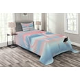 thumbnail image 1 of Ambesonne Flamingo Quilted Bedspread Set 2 Pcs, Birds in Love Lake, Twin Size, Pink Blue, 1 of 3