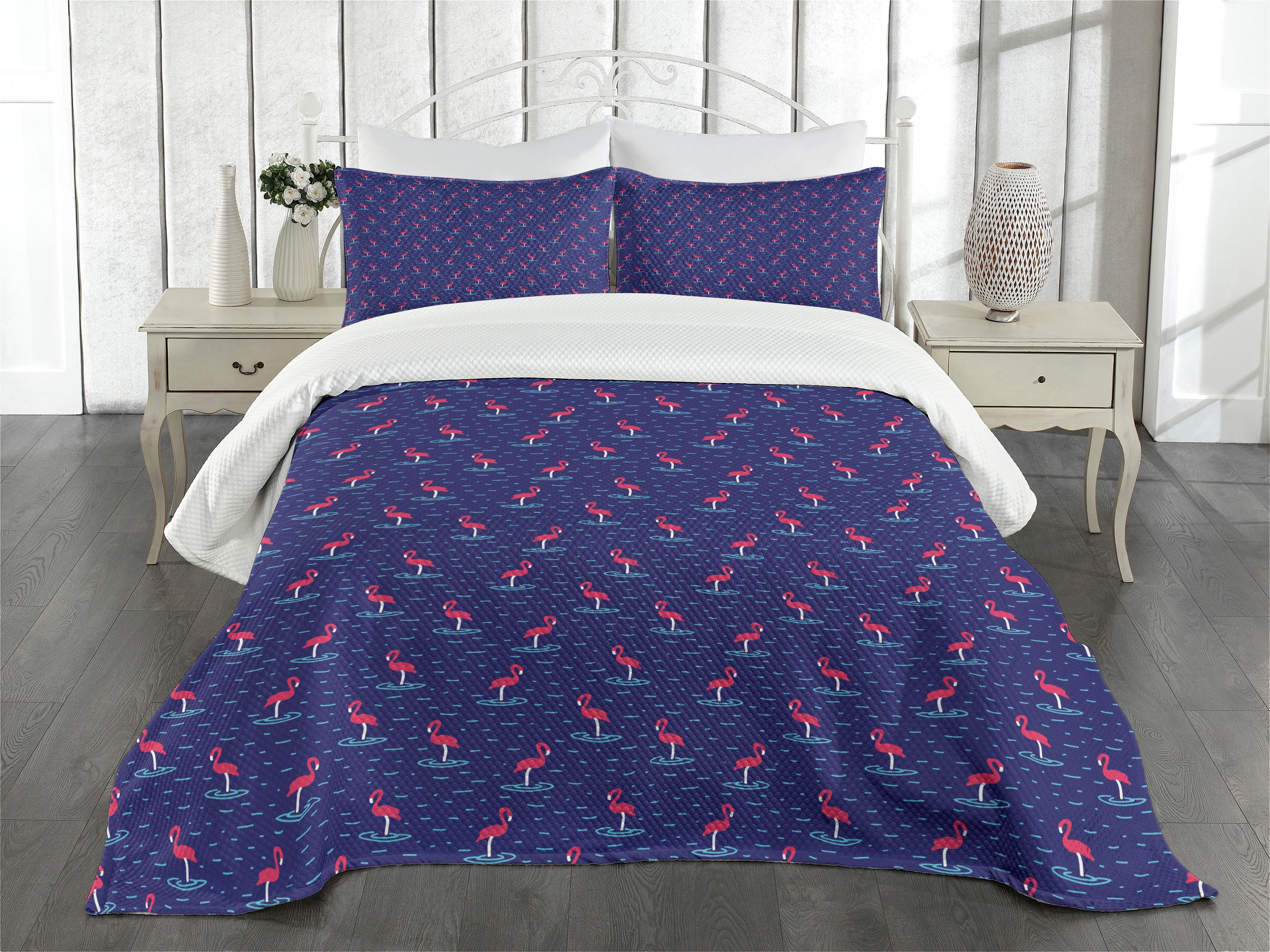 White Quilted Kids Unisex Queen Bedspread Set