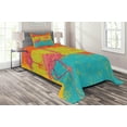 thumbnail image 1 of Ambesonne Flamingo Quilted Coverlet 2 Pcs, Retro Vintage Flamingo, Twin Size, Multicolor, 1 of 2