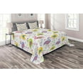 thumbnail image 1 of Ambesonne Flamingo Quilted Coverlet 3 Pcs, Retro Colorful Pattern, Queen Size, Multicolor, 1 of 2