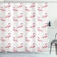 thumbnail image 1 of Ambesonne Flamingo Shower Curtain, Geometric, 69"Wx84"L, Pink Peach White, 1 of 3