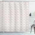 thumbnail image 1 of Ambesonne Flamingo Shower Curtain, Striped Pastel Jungle, 69"Wx75"L, Mint Green Coral Peach, 1 of 3