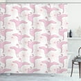 thumbnail image 1 of Ambesonne Flamingo Shower Curtain, Tropical Birds Plain Back, 69"Wx84"L, Grey Pink and Dried Rose, 1 of 4