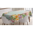 thumbnail image 1 of Ambesonne Flamingo Tablecloth Rectangular Table Cover, Tropic Flowers Animals, 60"x84", Pale Blue Orange, 1 of 4