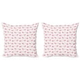 thumbnail image 1 of Ambesonne Flamingo Throw Pillow Cover 2 Pack, Tropic Birds and Spots, 16", Hot Pink Blush, 1 of 5