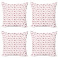 thumbnail image 1 of Ambesonne Flamingo Throw Pillow Cover 4 Pack, Tropic Birds and Spots, 20", Hot Pink Blush, 1 of 2