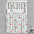 Ambesonne Flamingo Valance & Curtain, Exotic Birds and Palms, 55"x45