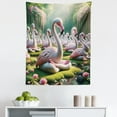 thumbnail image 1 of Ambesonne Flamingo Wall Hanging Tapestry, Serene Birds Nature Scene, 23"x28", Soft Pink and Lime Green, 1 of 2