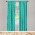 thumbnail image 1 of Ambesonne Fleur De Lis Curtains, Damask Pattern Vintage, Pair of 28"x63", Dark Seafoam, 1 of 2
