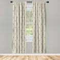 thumbnail image 1 of Ambesonne Fleur De Lis Curtains, Damask Pattern Vintage, Pair of 28"x84", Beige Brown, 1 of 2
