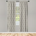 thumbnail image 1 of Ambesonne Fleur De Lis Curtains, Damask Pattern Vintage, Pair of 28"x84", Pale Sepia, 1 of 2