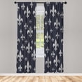 thumbnail image 1 of Ambesonne Fleur De Lis Curtains, Lily Pattern Classic, Pair of 28"x84", Dark Slate, 1 of 2