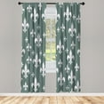 thumbnail image 1 of Ambesonne Fleur De Lis Curtains, Lily Pattern Classic, Pair of 28"x84", Grey Teal, 1 of 2