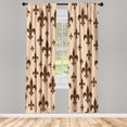thumbnail image 1 of Ambesonne Fleur De Lis Curtains, Lily Pattern Retro Art, Pair of 28"x63", Caramel Peach, 1 of 2