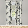 thumbnail image 1 of Ambesonne Fleur De Lis Curtains, Lily Pattern Retro Art, Pair of 28"x95", Taupe Grey, 1 of 2