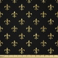 thumbnail image 1 of Ambesonne Fleur De Lis Fabric by the Yard Microfiber, French Classic on Dark, 3 Yards, Yellow Black, 1 of 4