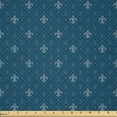 thumbnail image 1 of Ambesonne Fleur De Lis Fabric by the Yard Microfiber, Middle Ages Design, 5 Yards, Dark Teal and Slate Blue, 1 of 2