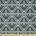 thumbnail image 1 of Ambesonne Fleur De Lis Fabric by the Yard Microfiber, Rectangle Motifs, 2 Yards, Sage Green, 1 of 2
