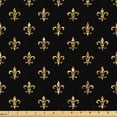 thumbnail image 1 of Ambesonne Fleur De Lis Fabric by the Yard Upholstery, French Classic on Dark, 5 Yards, Yellow Black, 1 of 1