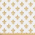 thumbnail image 1 of Ambesonne Fleur De Lis Fabric by the Yard Upholstery, French Floral Classic, 3 Yards, Dark Yellow and White, 1 of 1