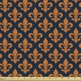 thumbnail image 1 of Ambesonne Fleur De Lis Fabric by the Yard Upholstery, Orange Heraldic, 5 Yards, Indigo Orange, 1 of 4