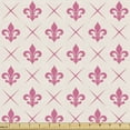 thumbnail image 1 of Ambesonne Fleur De Lis Fabric by the Yard Upholstery, Pink Lily Flower, 10 Yards, Pink Cream, 1 of 4