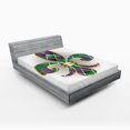 thumbnail image 1 of Ambesonne Fleur De Lis Fitted Sheet, Lily Royalty, Full Size, Purple Green, 1 of 2