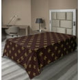 thumbnail image 1 of Ambesonne Fleur De Lis Flat Sheet, Royal Pattern, Twin Size, Burgundy Earth Yellow, 1 of 1