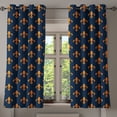 thumbnail image 1 of Ambesonne Fleur De Lis Grommet Curtain, Heraldic Design, 50" x 63", Indigo Orange, 1 of 6