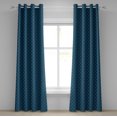 thumbnail image 1 of Ambesonne Fleur De Lis Grommet Curtain, Middle Ages Design, 50" x 120", Dark Teal and Slate Blue, 1 of 6