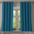 thumbnail image 1 of Ambesonne Fleur De Lis Grommet Curtain, Middle Ages Design, 50" x 63", Dark Teal and Slate Blue, 1 of 6