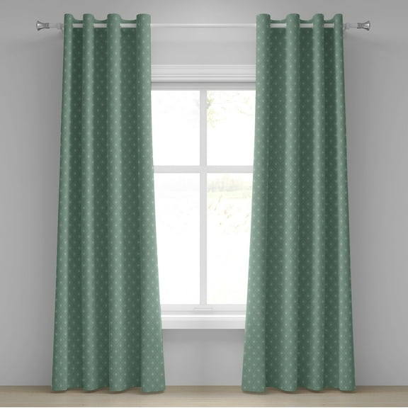 Ambesonne Fleur De Lis Grommet Curtain, Retro Royal Lilies, 50" x 84", Reseda Green