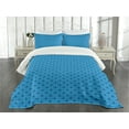 thumbnail image 1 of Ambesonne Fleur De Lis Quilted Bedspread Set 3 Pcs, Checkered Floral Form, Queen Size, Blue Dark Blue, 1 of 3