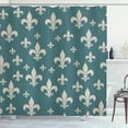 thumbnail image 1 of Ambesonne Fleur De Lis Shower Curtain, Lily Pattern Retro Art, 69"Wx70"L, Dark Teal, 1 of 4