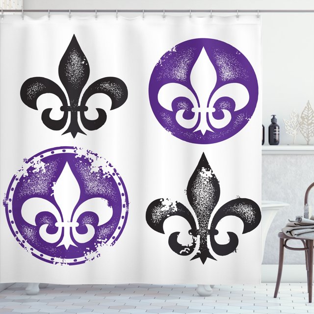 Ambesonne Fleur De Lis Shower Curtain, Vintage Floral Art, 69"Wx70"L