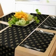 thumbnail image 1 of Ambesonne Fleur De Lis Table Runner & Placemats, French Classic on Dark, Placemat 4 pcs + Runner 14"x72", Yellow Black, 1 of 2