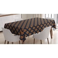 thumbnail image 1 of Ambesonne Fleur De Lis Tablecloth Rectangular Table Cover, Victorian Gothic, 60"x90", Dark Blue Orange, 1 of 3