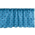 thumbnail image 1 of Ambesonne Fleur De Lis Window Valance, Checkered Floral Form, 54" X 12", Blue Dark Blue, 1 of 5