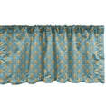 thumbnail image 1 of Ambesonne Fleur De Lis Window Valance, Vibrant Pastel Toned Baroque Lily Motif in Contemporary Abstract Graphic, Curtain Valance for Kitchen Bedroom Decor with Rod Pocket, 54" X 12", Orange Sea Blue, 1 of 3